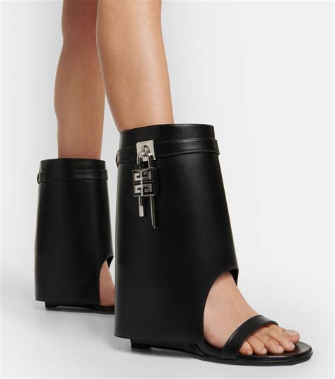 givenchy shark lock textured leather sandals|Shark Lock sandals in leather .